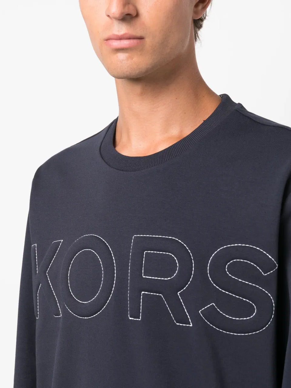 logo-embossed crew-neck sweatshirt