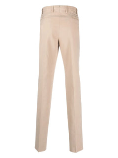 pleat-detailing cotton chinos