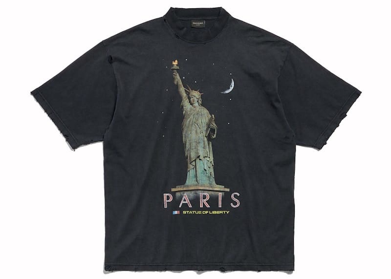 Balenciaga Paris Liberty Medium Fit T-Shirt Black