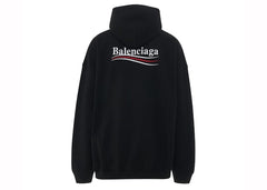 Balenciaga Political Campaign Large Fit Hoodie Black