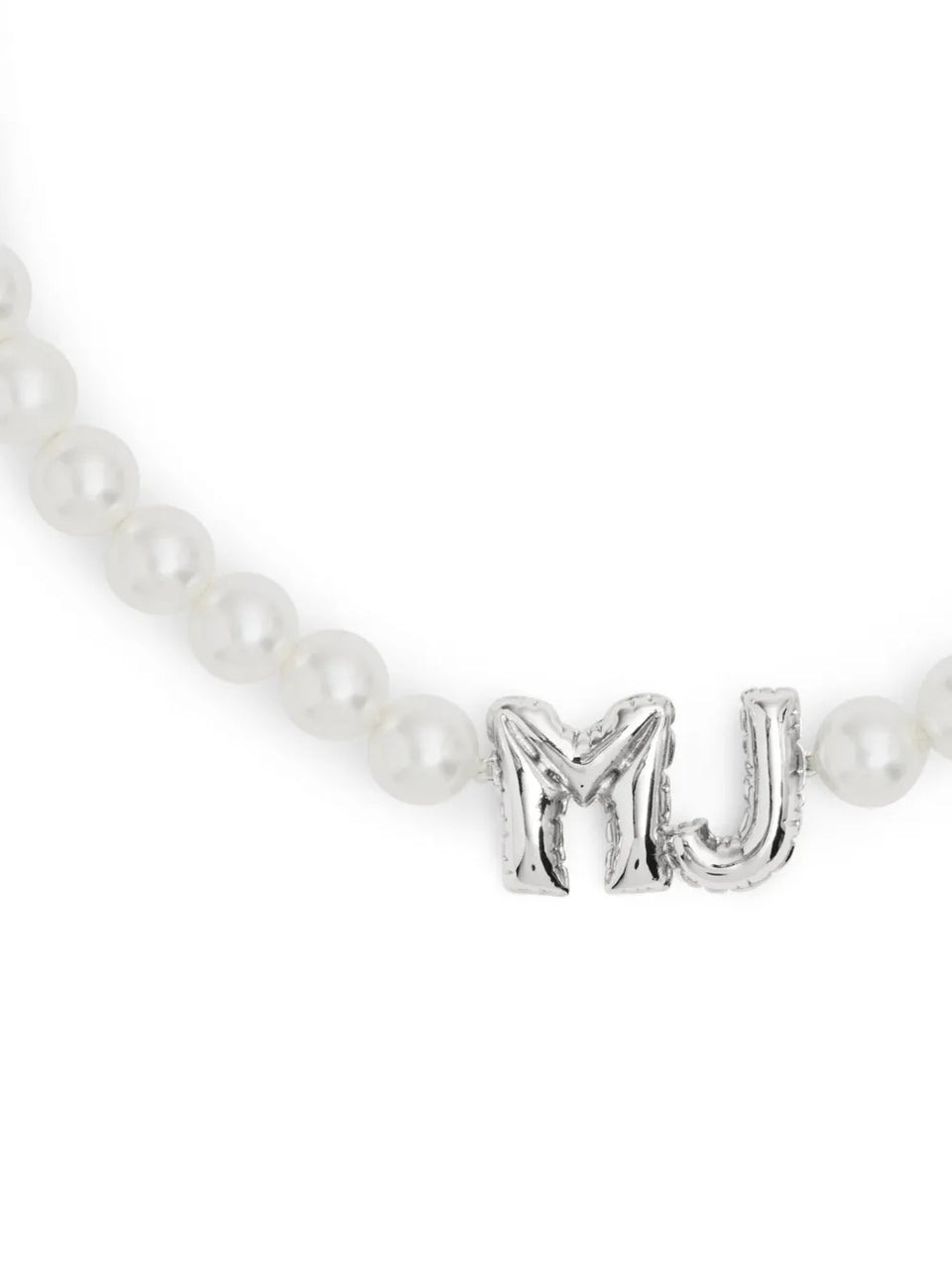 MJ logo-lettering pearl necklace