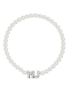 MJ logo-lettering pearl necklace