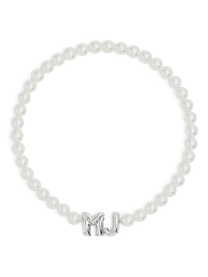 MJ logo-lettering pearl necklace