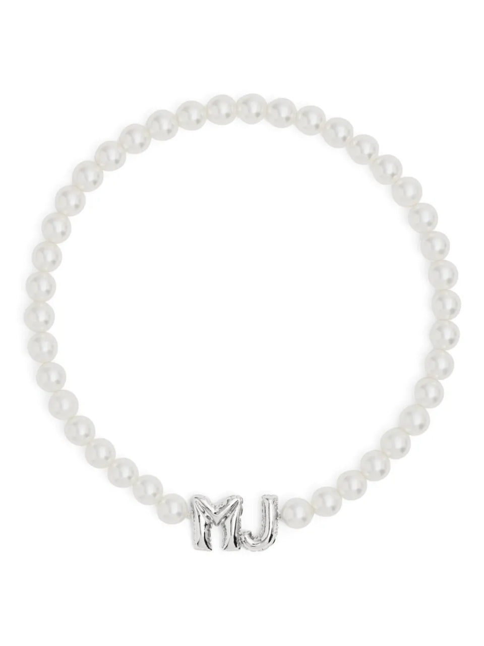 MJ logo-lettering pearl necklace