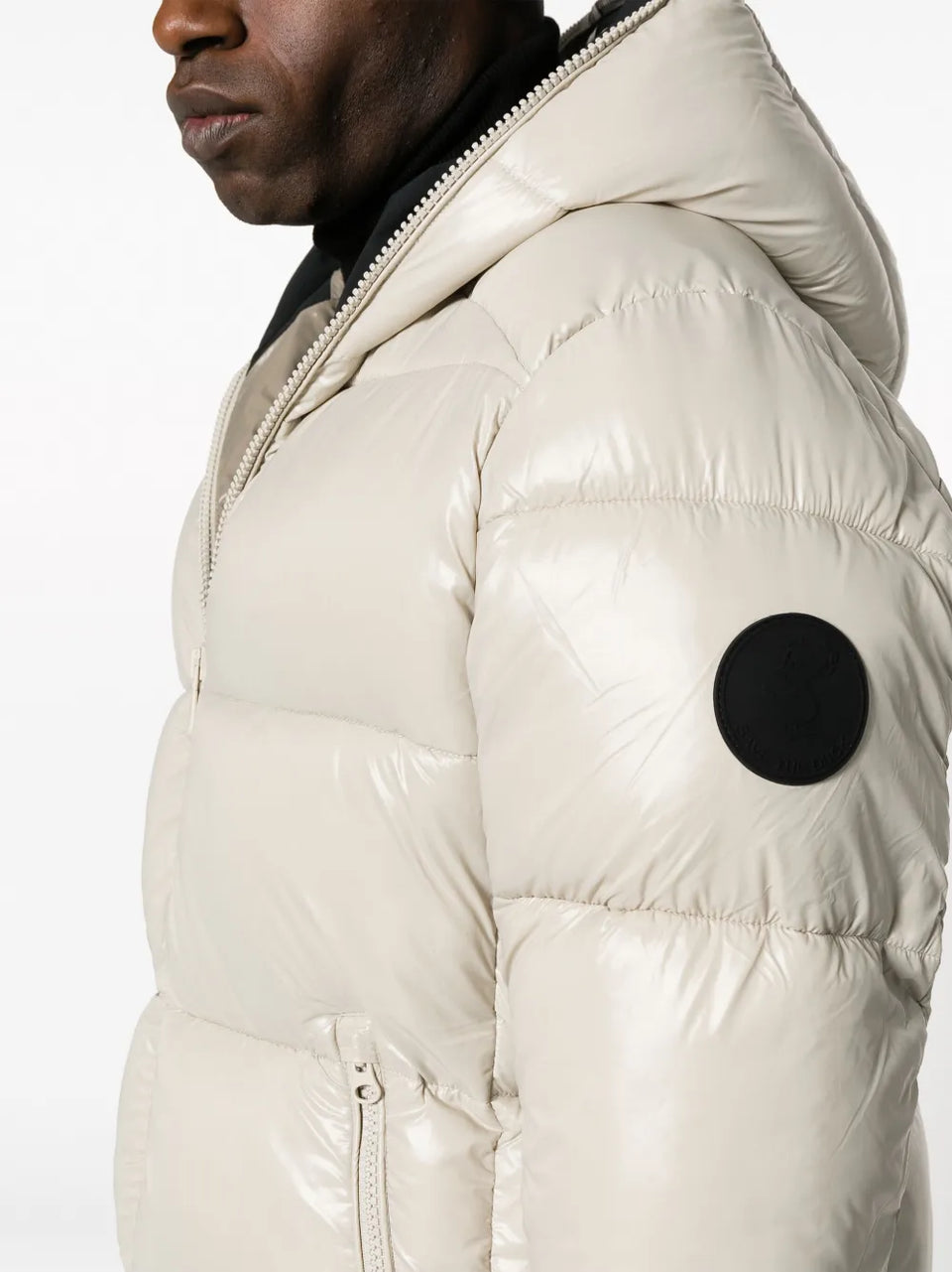 logo-patch puffer jacket