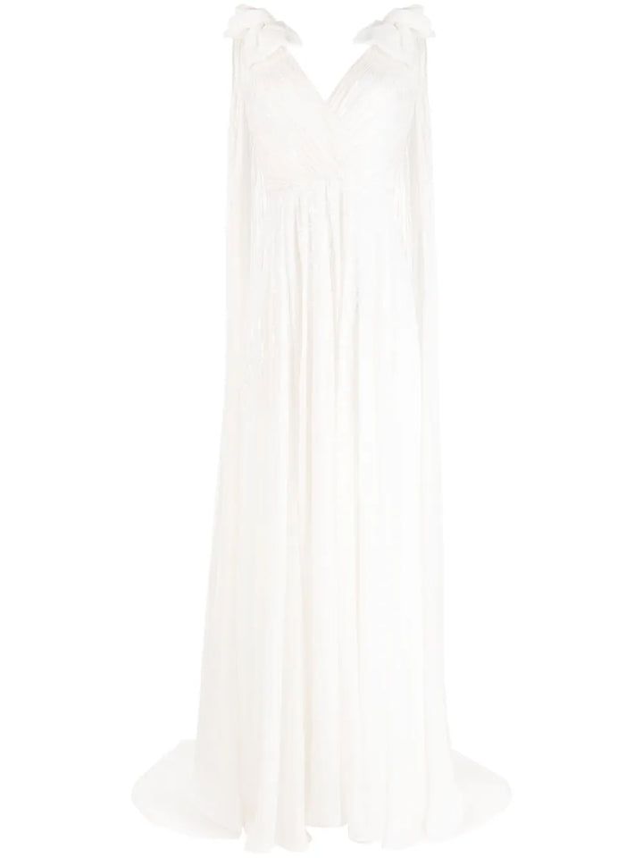 Alma pleated sequin bridal gown
