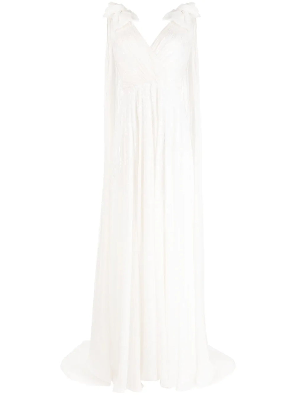 Alma pleated sequin bridal gown