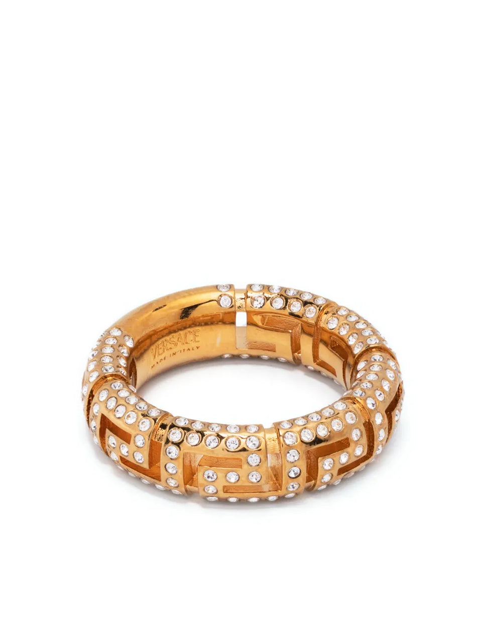 Greca rhinestone-embellished ring