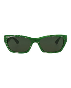 Bottega Veneta Square Rectangle Sunglasses Green/Green/Green (BV1143S-30013129-004)