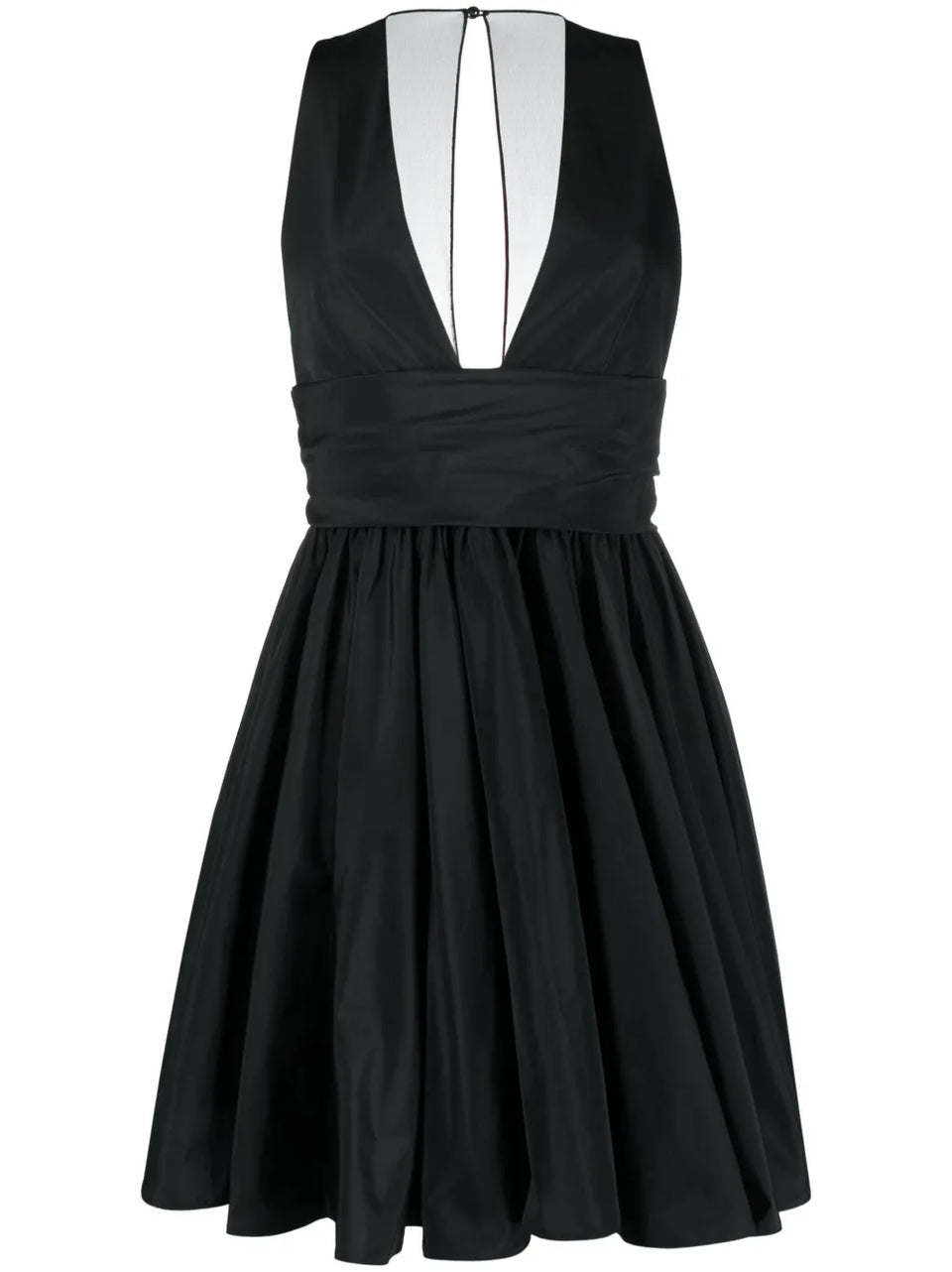 V-neck pleated dress