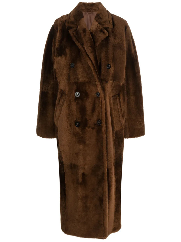 notched-lapels double-breasted coat