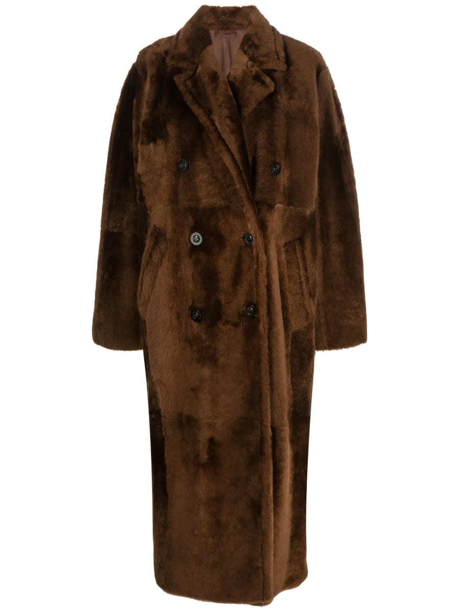 notched-lapels double-breasted coat