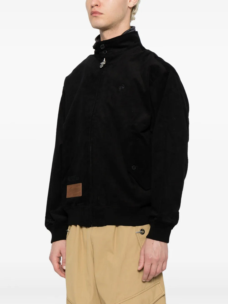 logo-patch cotton bomber jacket