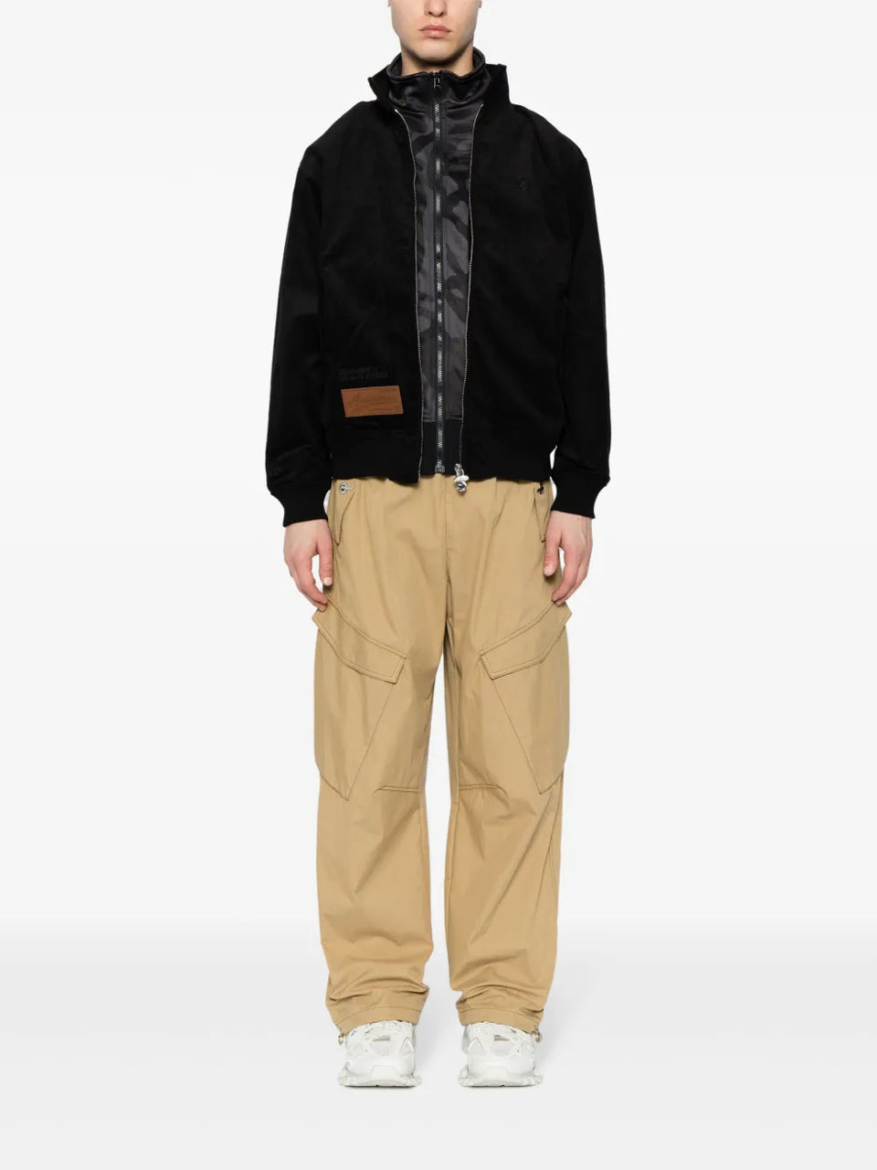 logo-patch cotton bomber jacket