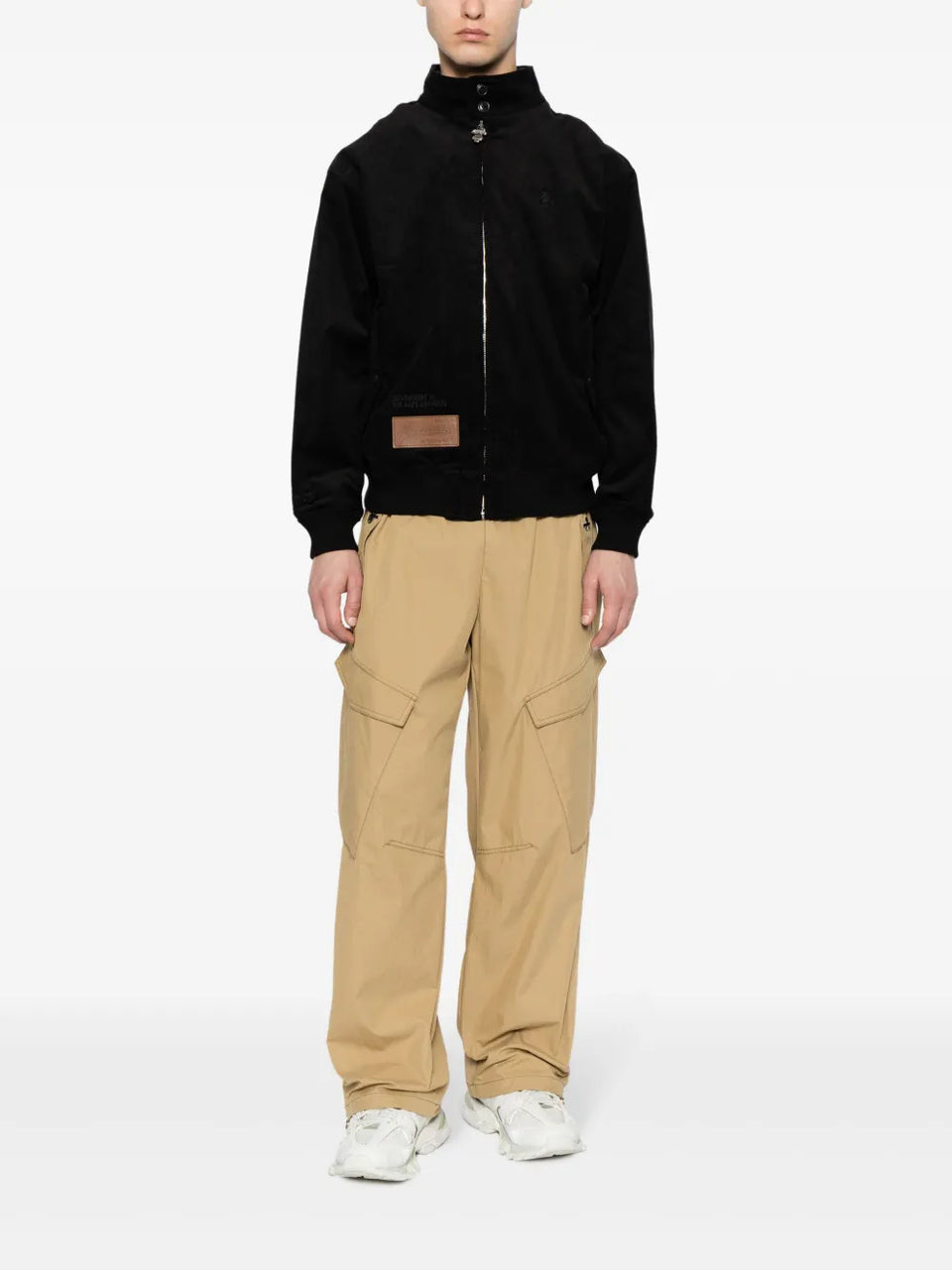 logo-patch cotton bomber jacket