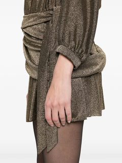 draped glittered mini dress