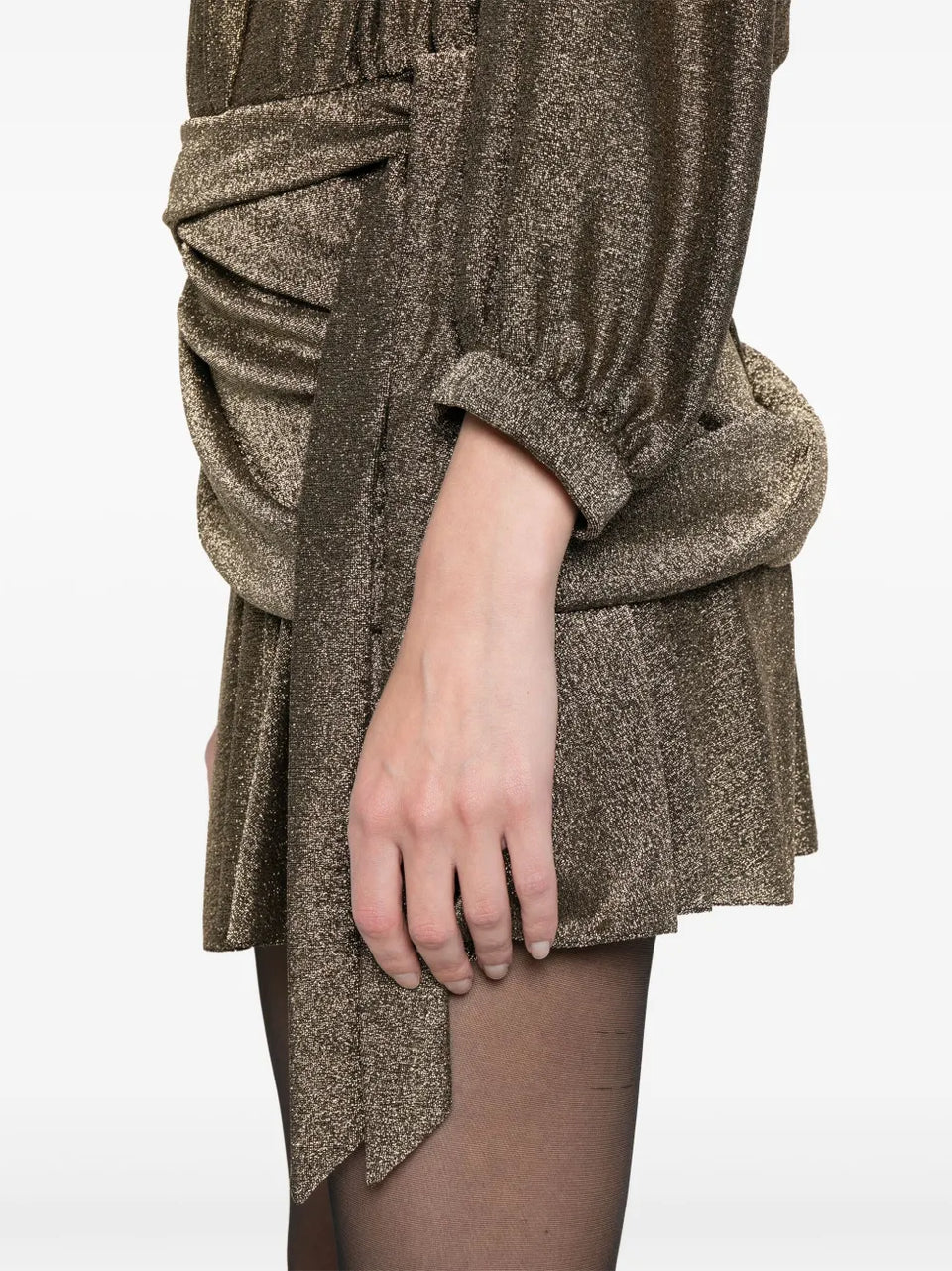 draped glittered mini dress
