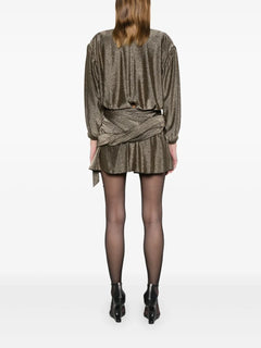 draped glittered mini dress