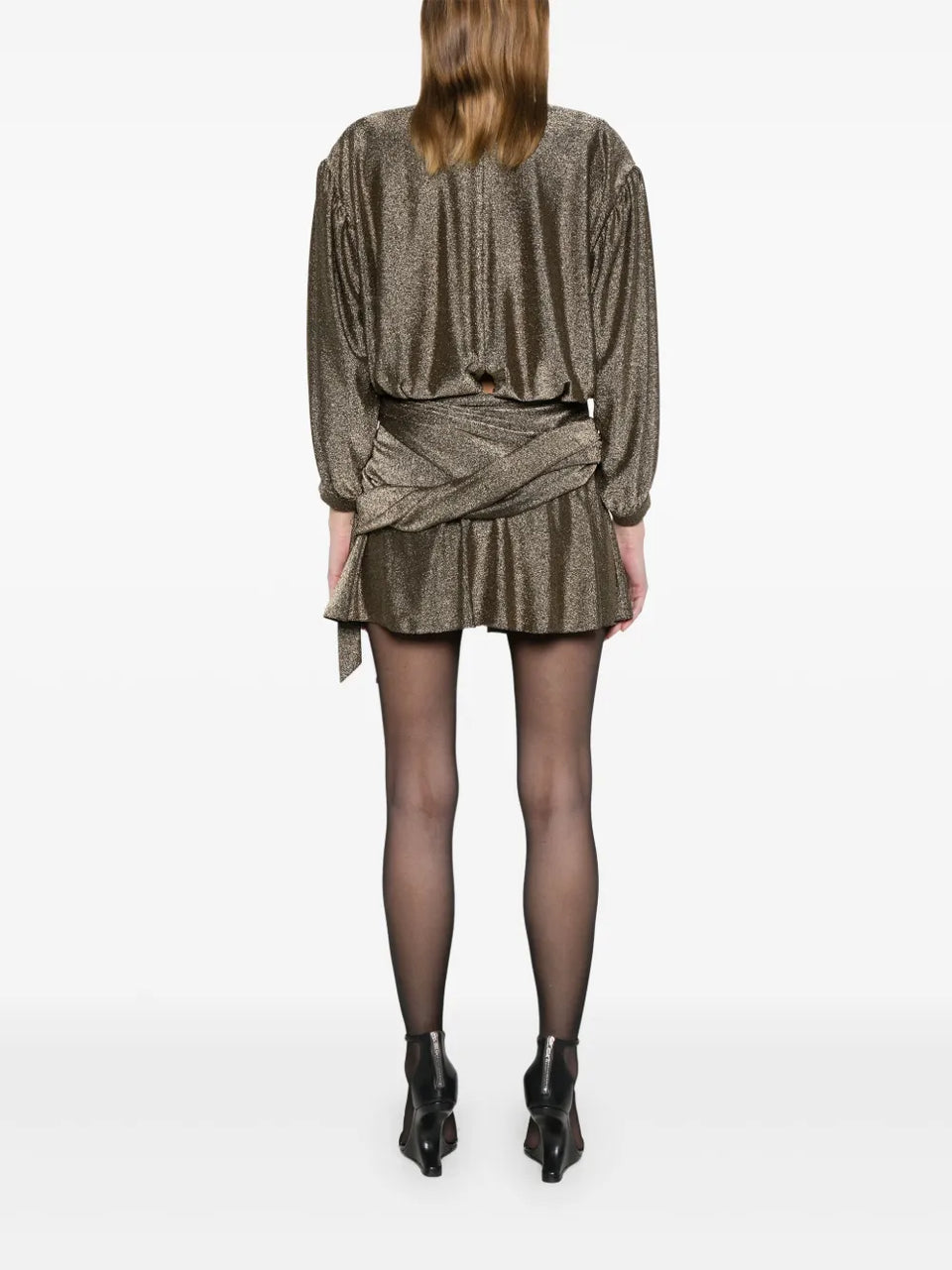 draped glittered mini dress