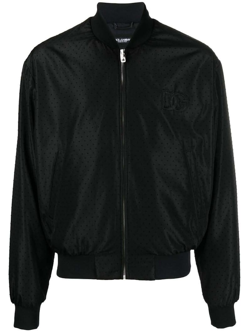 Dolce & Gabbana Logo-Patch Bomber Jacket Black