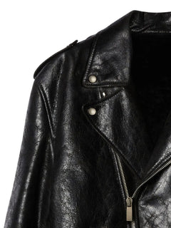 crinkled leather biker jacket