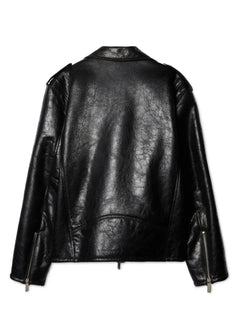 crinkled leather biker jacket