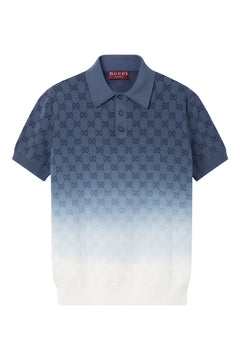 GG Cotton Knit Jacquard Polo Shirt