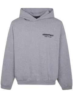 FEAR OF GOD ESSENTIALS raised-logo hoodie grey