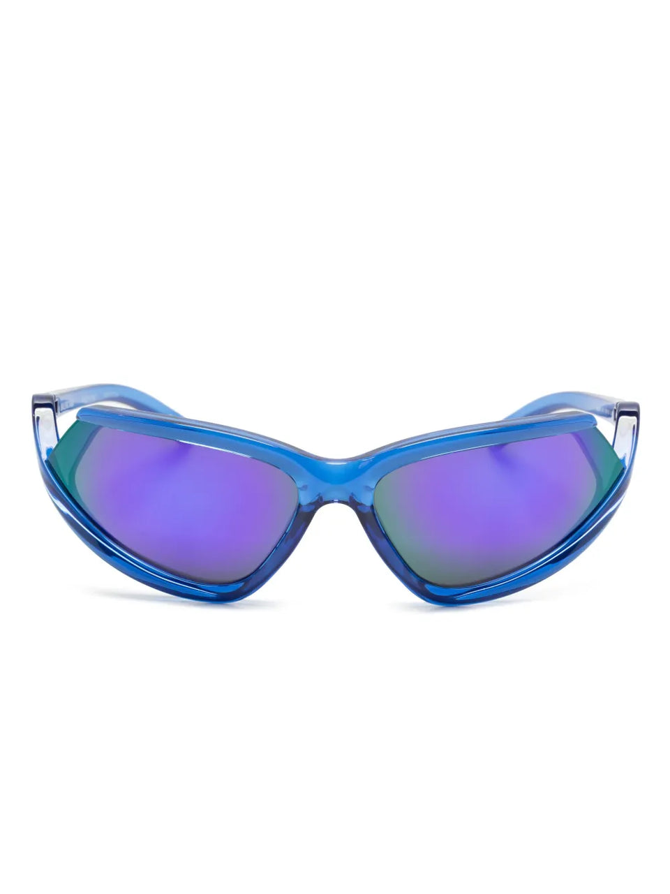 shield-frame mirrored sunglasses