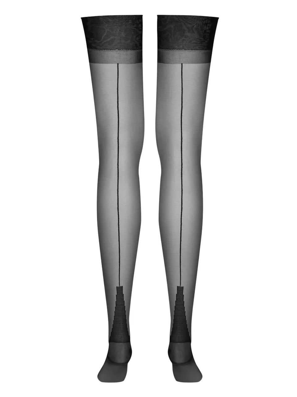 logo-intarsia semi-sheer stockings