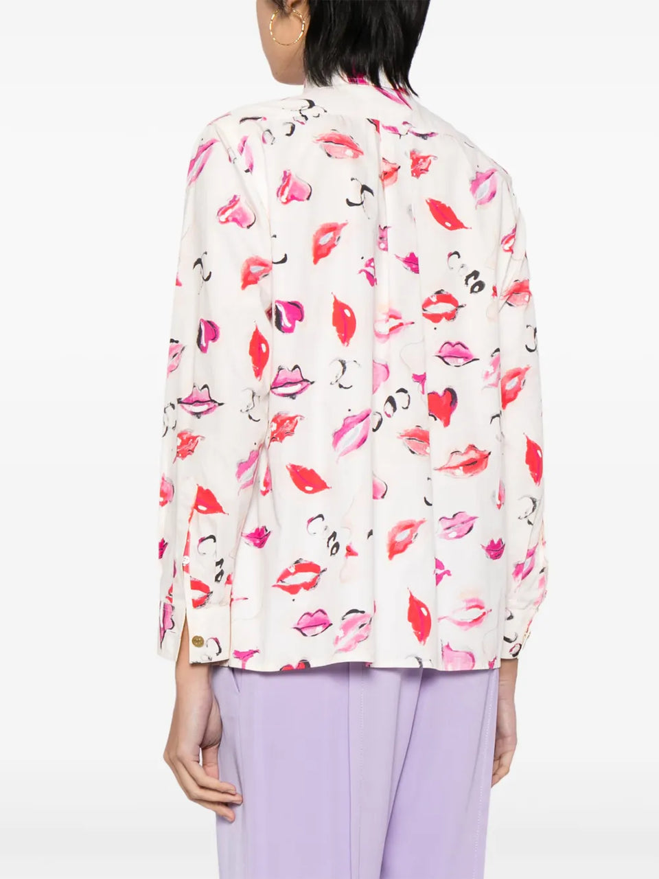 1990-2000s lipstick-print cotton shirt