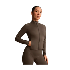 Nike X Skims Matte Women's Mock-Neck Full-Zip Jacket Dark Sepia