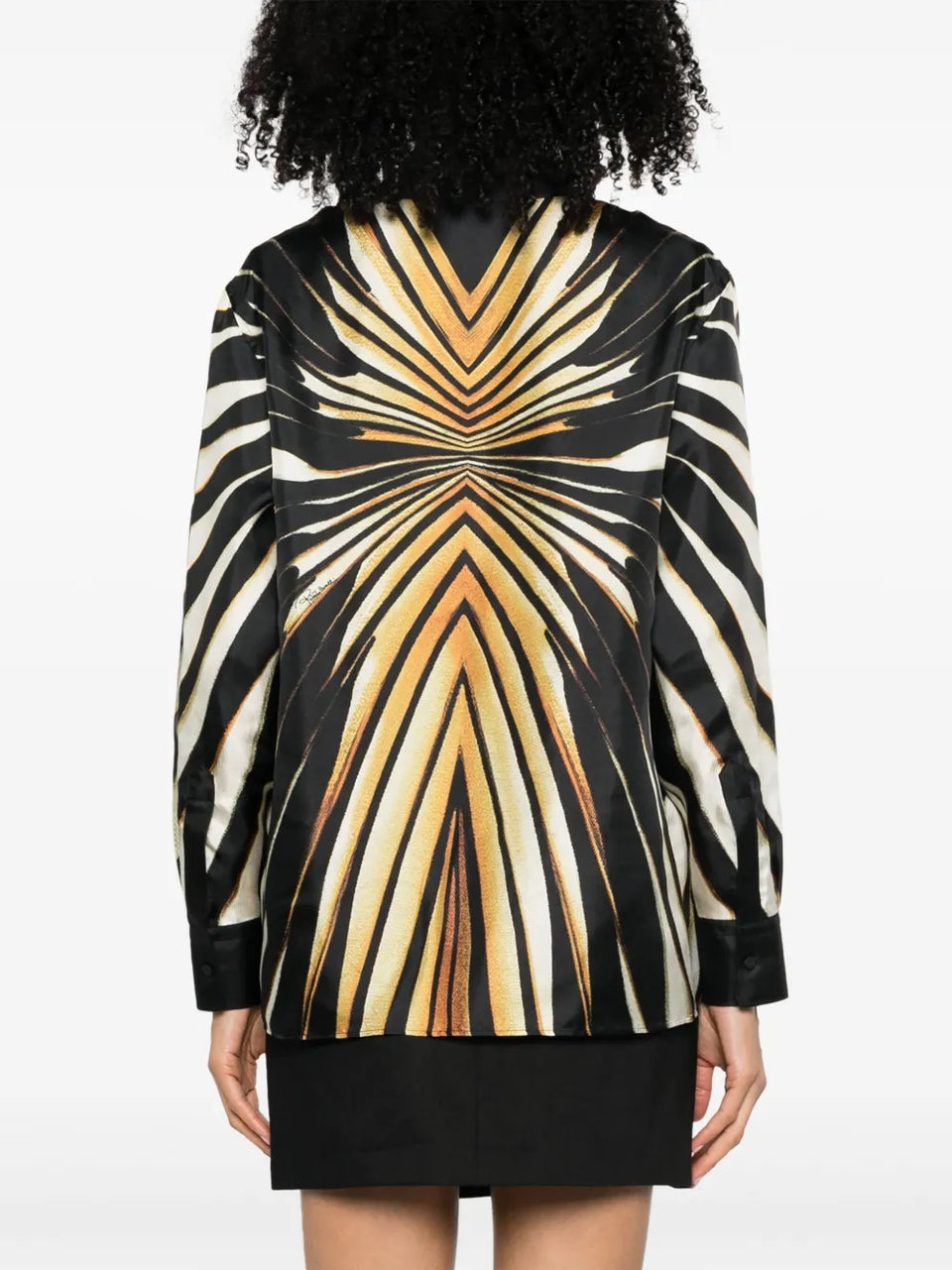 abstract-pattern print silk shirt