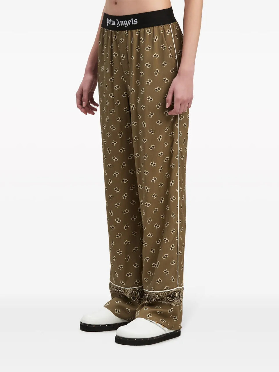 Paisley-Print Straight-Leg Trousers