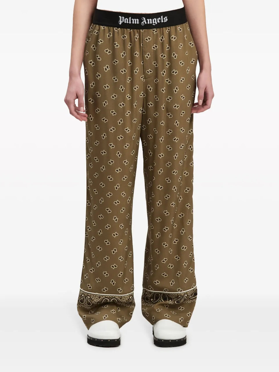 Paisley-Print Straight-Leg Trousers