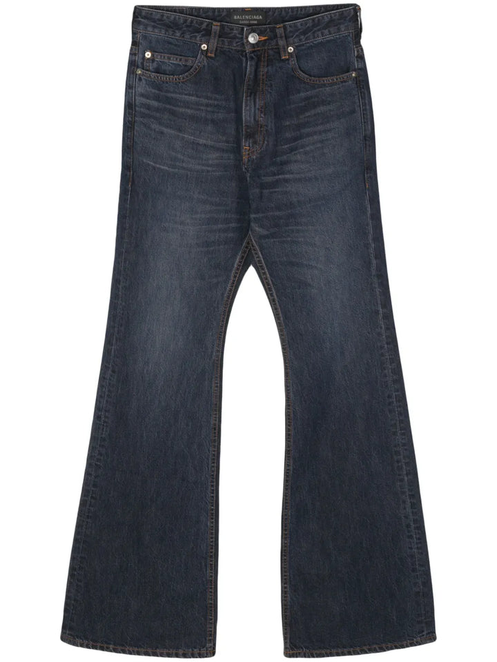 high-waisted bootcut jeans