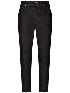 logo-plaque straight-leg jeans