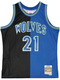 NBA Timberwolves 1995 Kevin Garnett Split Swingman basketball jersey