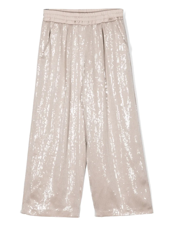 sequin-embellished wide-leg trousers