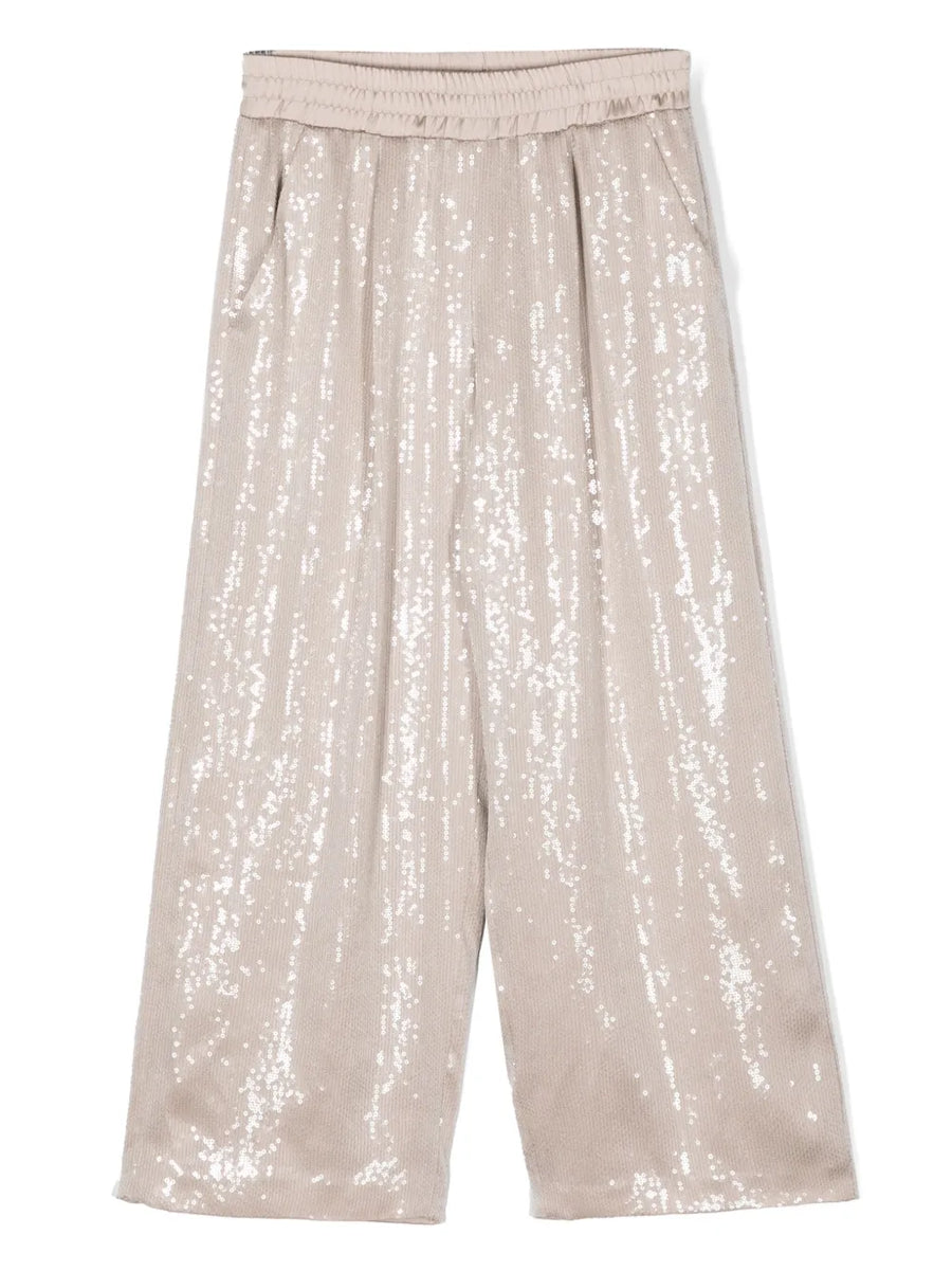 sequin-embellished wide-leg trousers