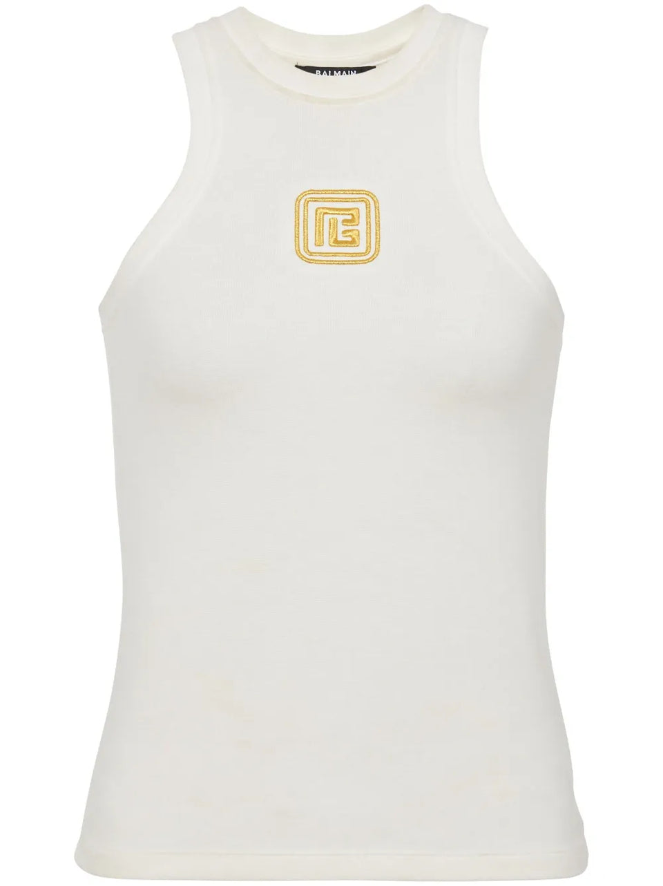 logo-embroidered tank top
