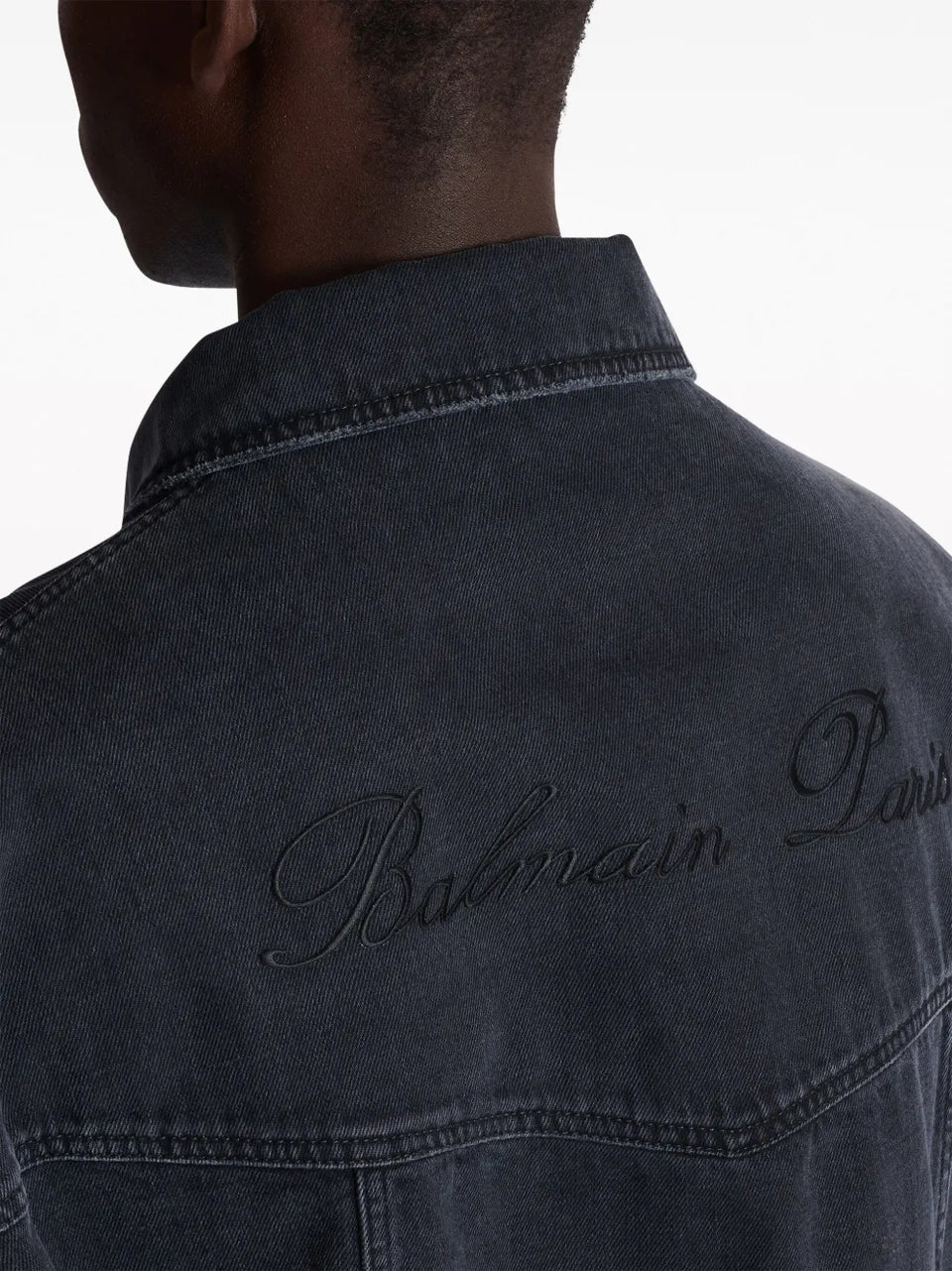 ripped-detail denim jacket