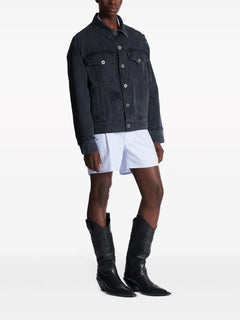 ripped-detail denim jacket