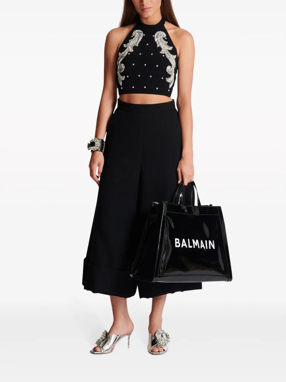 Baroque embroidered crop top