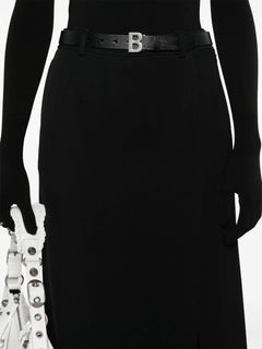 slit tailored maxi skirt