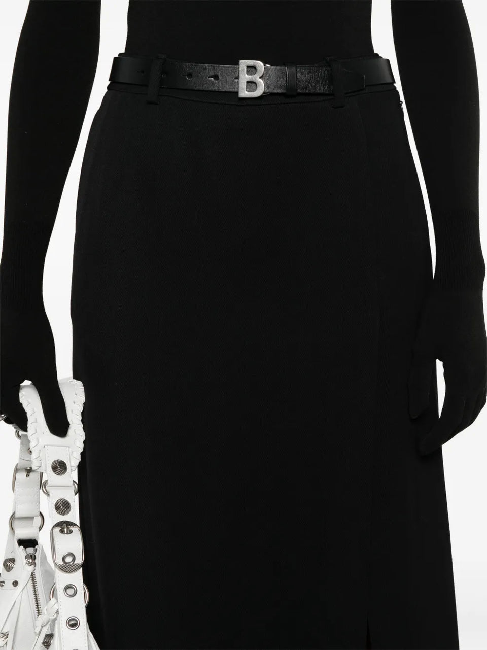slit tailored maxi skirt