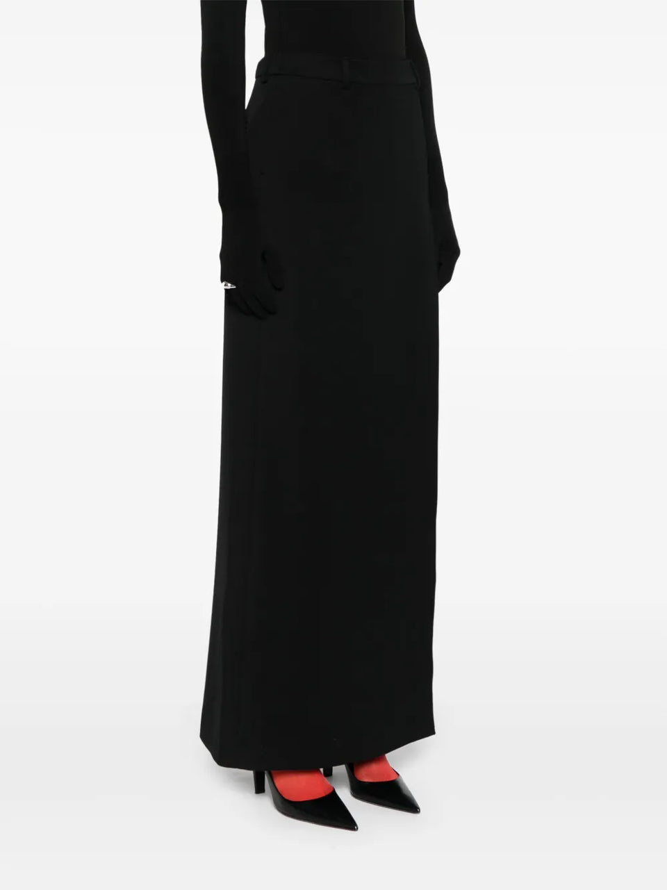 slit tailored maxi skirt