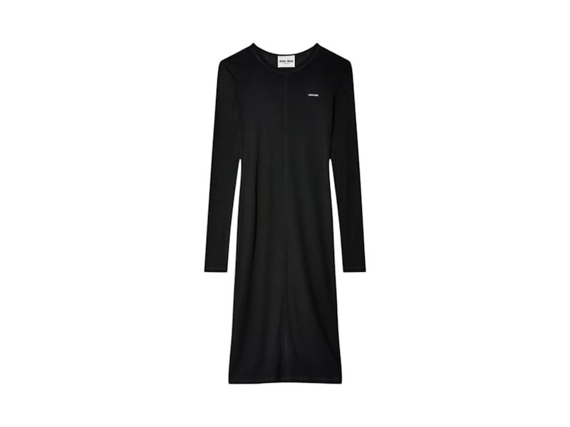 Miu Miu Silk Jersey Dress Nero