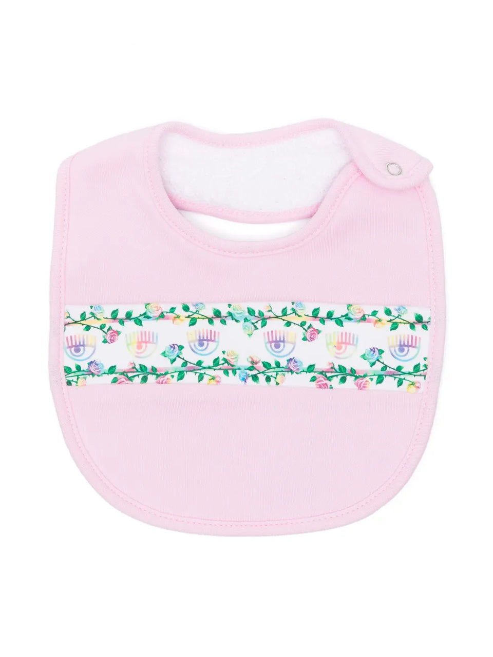 Eyelike-printed stripe jersey bib