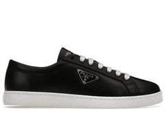 Prada Brushed Sneakers Leather Black Black White